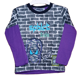 Camiseta lila de manga corta para niño