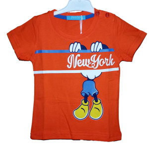 Camiseta naranja manga corta Bebé y niño