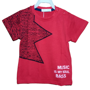 Camiseta roja de manga corta para bebé y niño