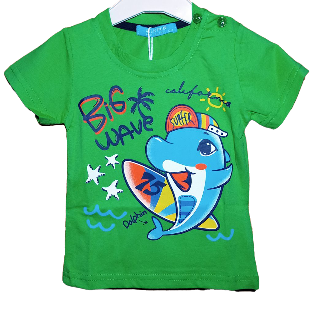 Camiseta Dolphin Verde Camiseta manga corta verde para bebé y niño