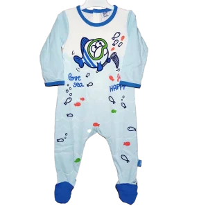 Pelele largo azul para bebé niño