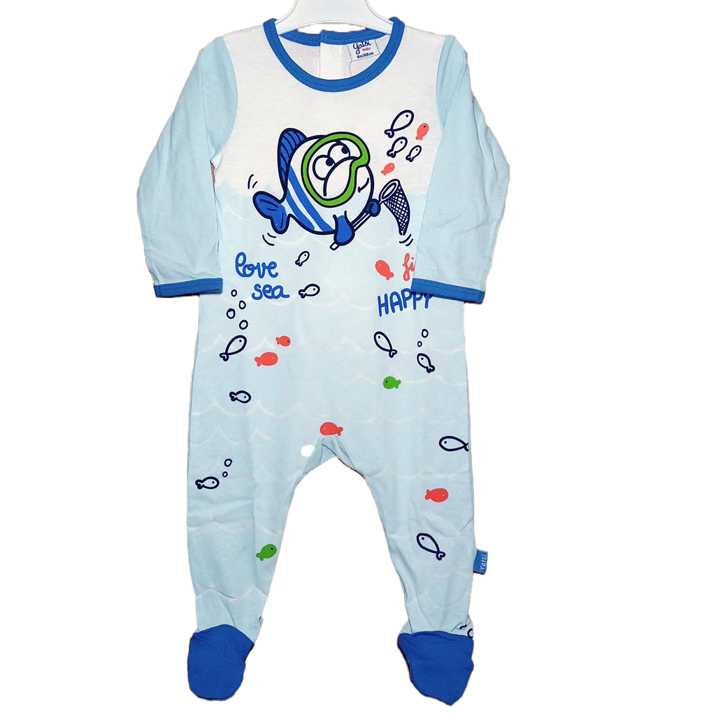 Pelele Fish Pelele largo azul para bebé niño