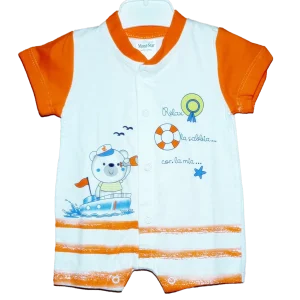 Pelele corto naranja para bebé