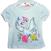 Camiseta blanca de manga corta para bebé y niña