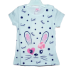 Camiseta blanca de manga corta para bebé y niña