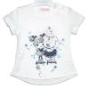 Camiseta blanca de manga corta para bebé y niña