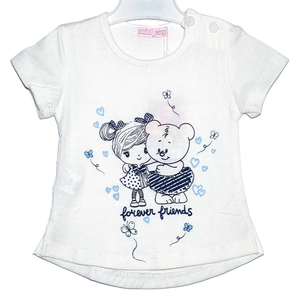 Camiseta Forever Blanca Camiseta blanca de manga corta para bebé y niña