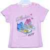 Camiseta rosa de manga corta para bebé y niña