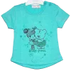 Camiseta turquesa de manga corta para bebé y niña