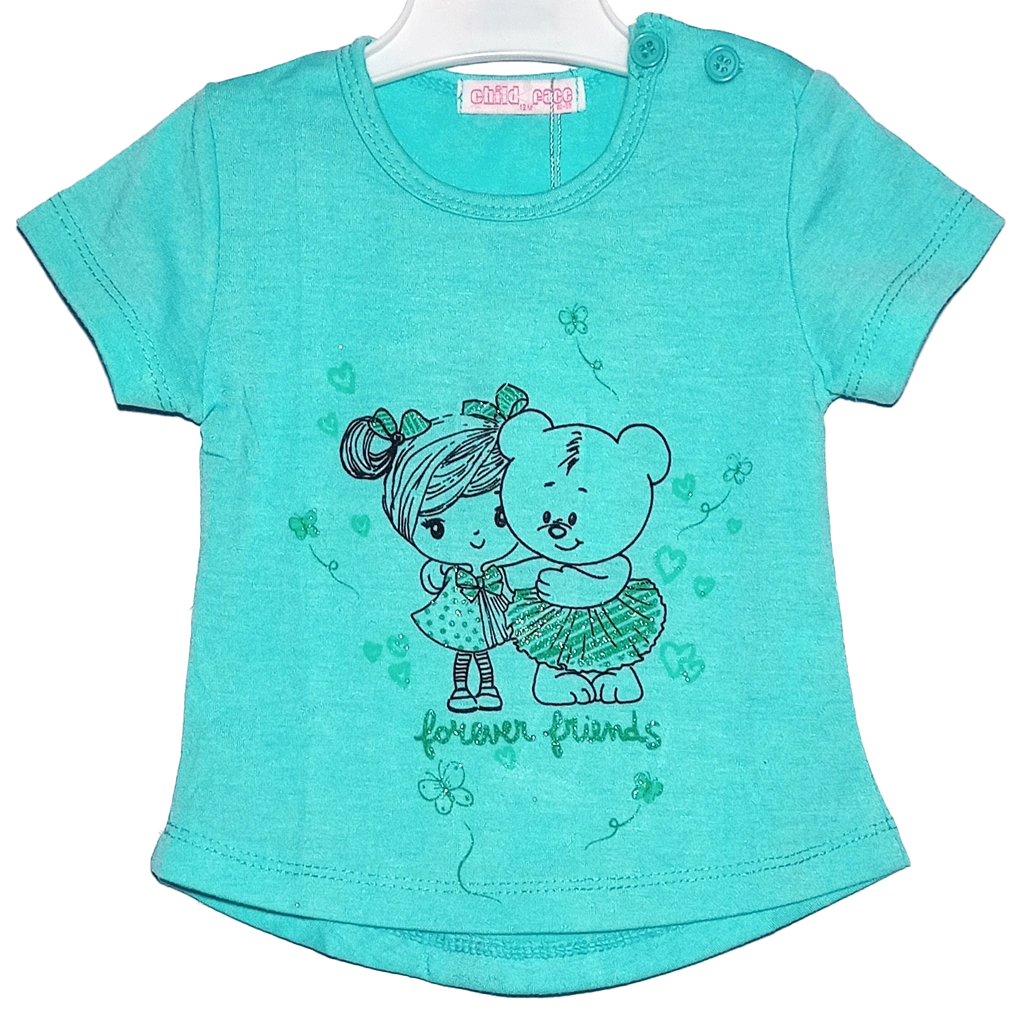 Camiseta Forever Turquesa Camiseta turquesa de manga corta para bebé y niña