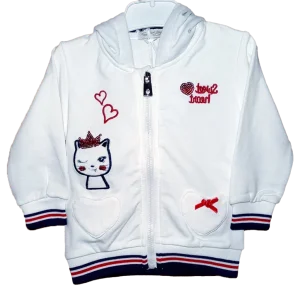 Chaqueta blanca para bebé y niña