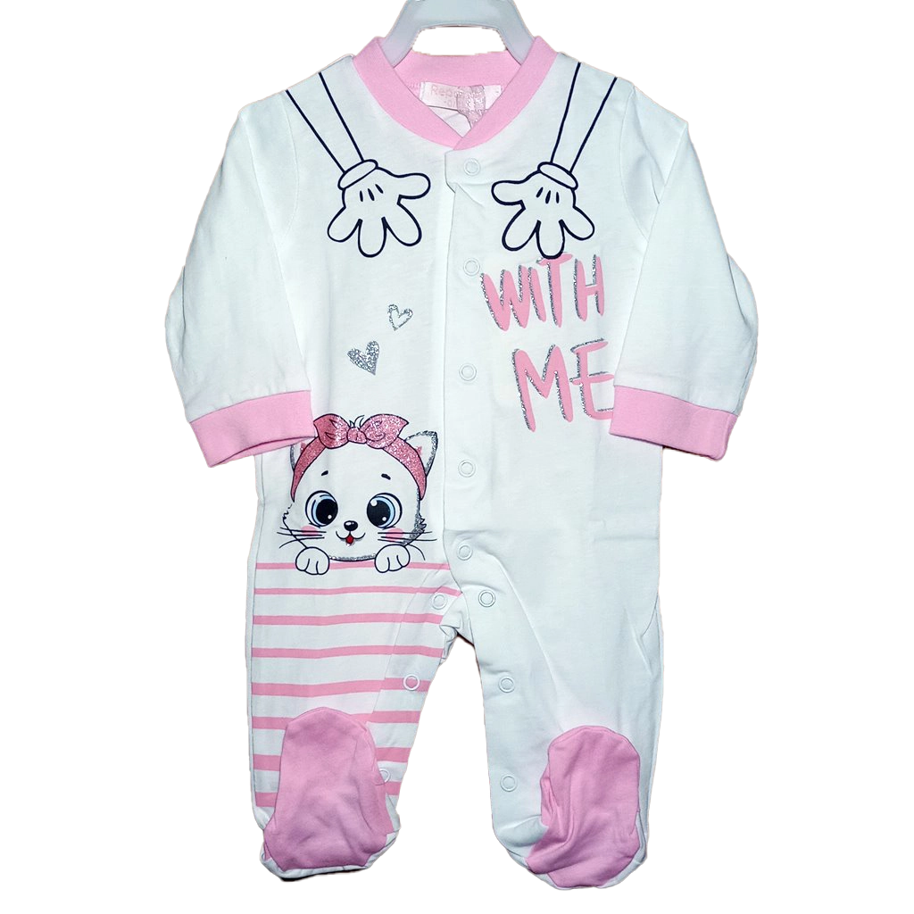 Pelele Cat Blanco Pelele largo blanco para bebé niña