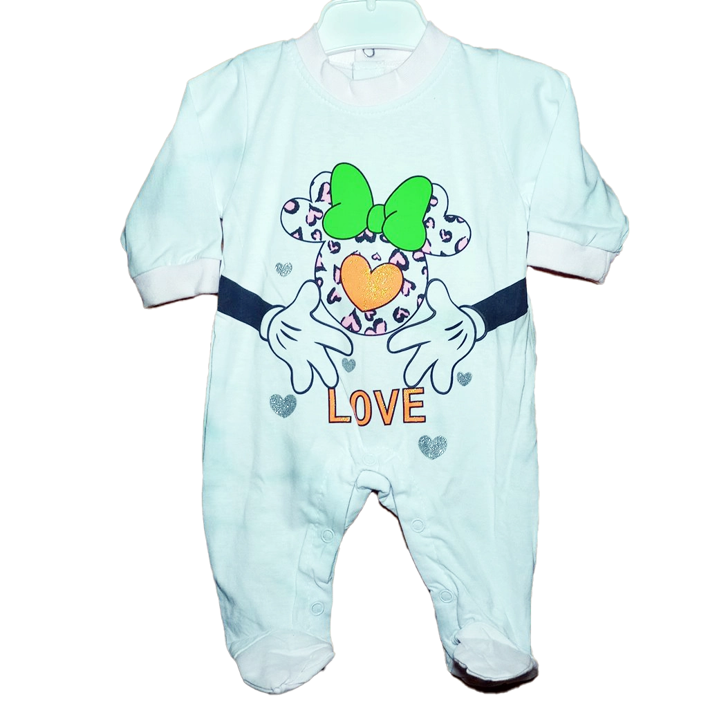 Pelele Corazón Verde Pelele largo bebé niña