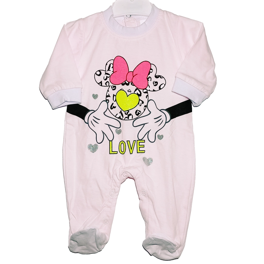 Pelele Corazón Rosa Pelele largo bebé niña