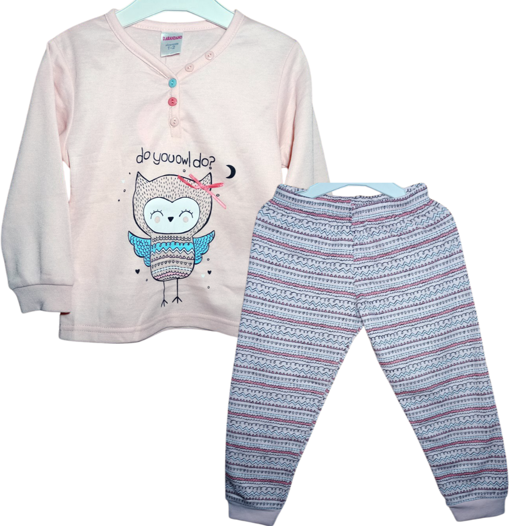 Pijama Búho Rosa Pijama rosa para bebé y niña