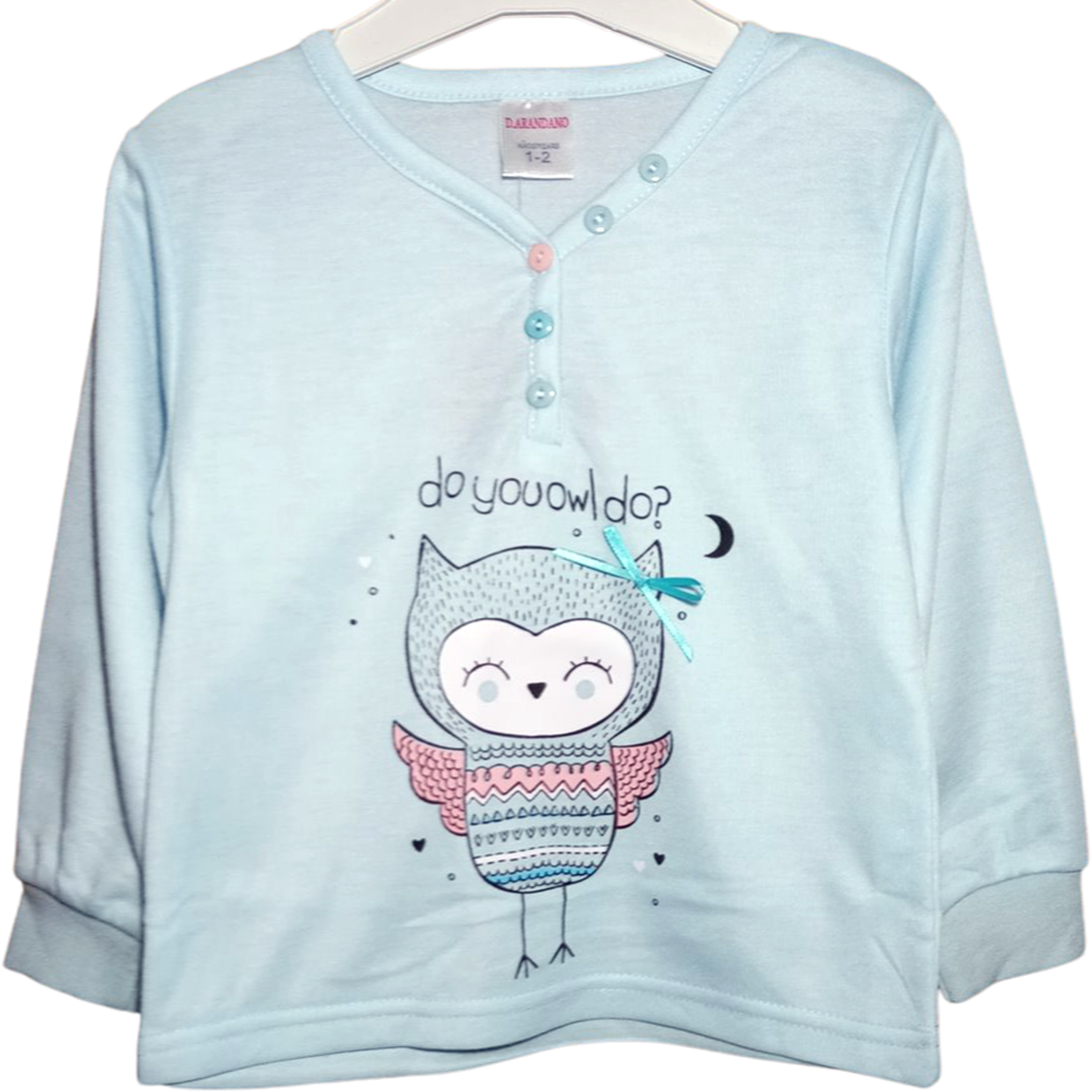 Pijama Búho Turquesa Pijama turquesa para bebé y niña