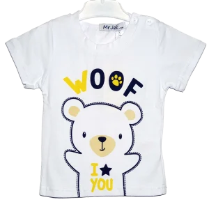 Camiseta blanca y amarilla para bebé