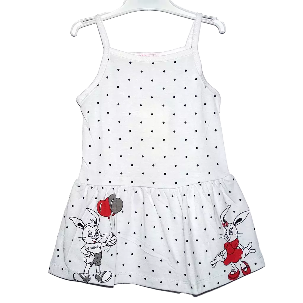 Vestido Bunny Blanco Vestido de tirantes blanco para bebé y niña